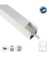GLOBOSTAR® ALP-LINEAR BRIGHTRAIL 61774-3M Επιφανειακό - Κρεμαστό - Επιτοίχιο Προφίλ Αλουμινίου με Λευκό Γαλακτερό Πατητό Κάλυμμα για Ταινίες LED IP20 - Λευκό Ματ - Μ300 x Π5 x Υ7.5cm